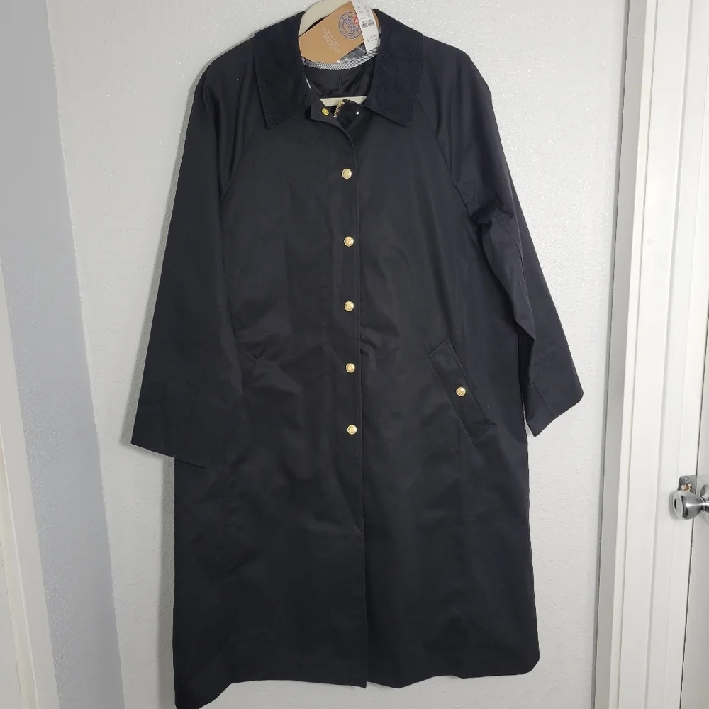 J Crew Long Barn Jacket™ in waxed cotton twill Coat Size L Petite  NWT CC954 - Picture 8 of 16